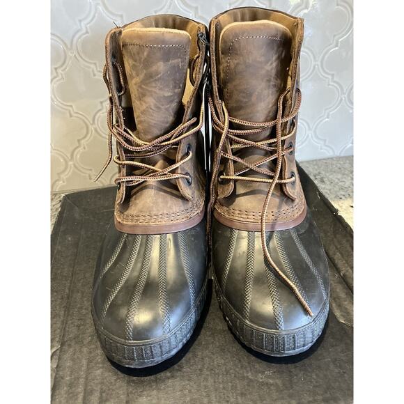 Sorel Cheyanne II Lace Duck Boots Tobacco Black Mens Size ***10 New - Picture 2 of 13